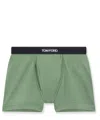 Tom Ford Logo Jacquard Stretch Boxers In Green
