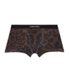 Tom Ford Cheetah-print Stretch-cotton Boxer Briefs In Black