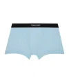 Tom Ford Logo Jacquard Stretch Boxer Briefs In Blue