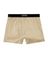 Tom Ford Logo-waist Satin Boxers In Nude