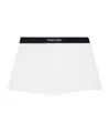 Tom Ford White Crewneck T-shirt With Tf Embroidery In Lyocell And Cotton Blend Man In White