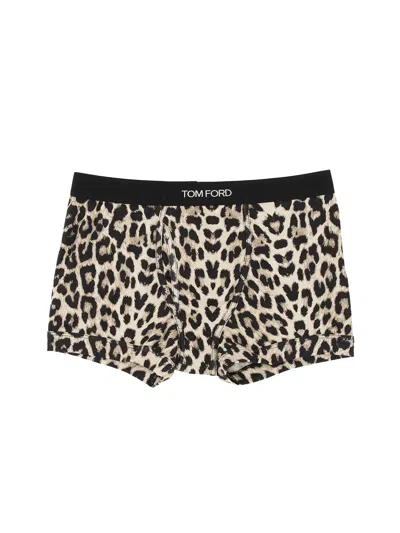 Tom Ford Boxer Shorts With Animal Pattern In Multicolour