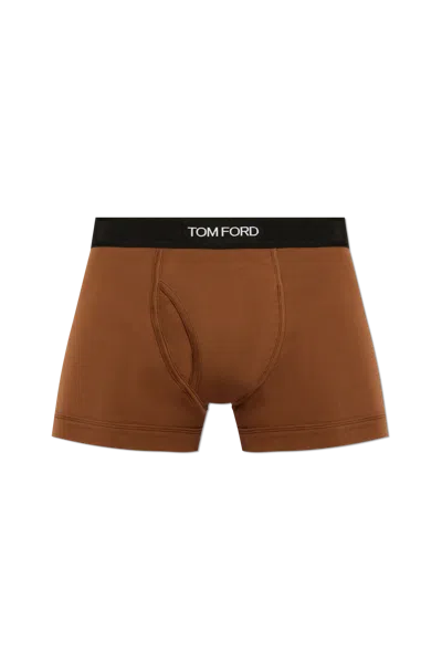 Tom Ford Boxer Shorts With Logo - Brown