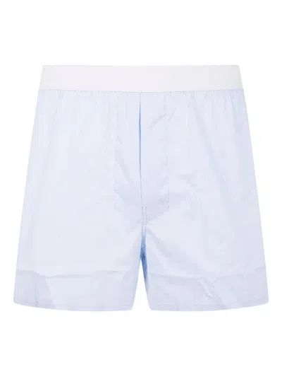 Tom Ford Boxer Stripped Poplin Stretch Clothing In Blue