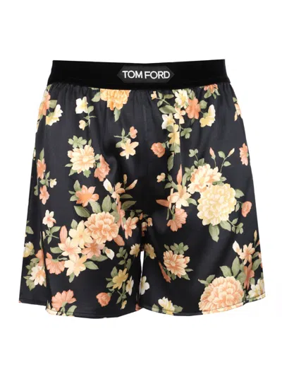 Tom Ford Boxer-style Shorts In Silk Satin Trousers Multicolor In Black