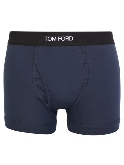 Tom Ford Boxer With Logo And Stretch Design By  In Blue