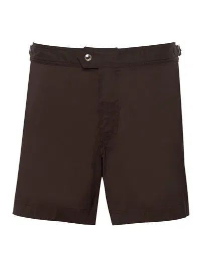 Tom Ford Brown Nylon Swimsuit With Side Straps