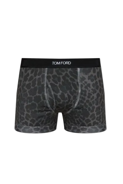 Tom Ford Boxers With Logo - Grey In Black