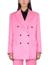 Tom Ford Structured Double-breasted Jacket Flap Pockets In Pink