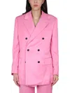 Tom Ford Double-breasted Long-sleeve Blazer In Pink