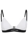 Tom Ford Classic Triangle Signature Bra With Adjustable Straps In White