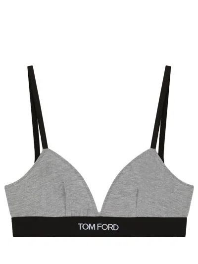 Tom Ford Bra With Logo In Gray