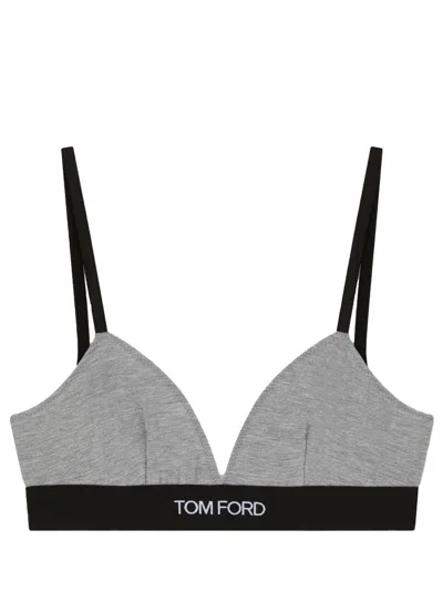 Tom Ford Bra With Logo In Gray