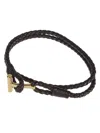 Tom Ford T Wrap Woven Bracelet In Black