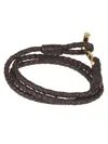 Tom Ford T Wrap Woven Bracelet In Brown