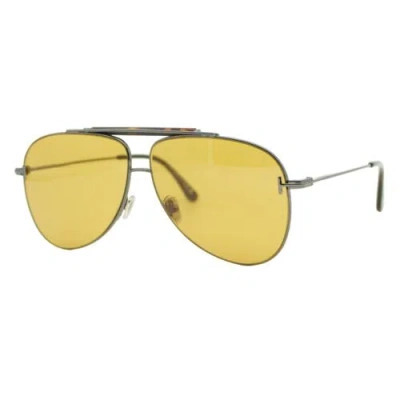 Pre-owned Tom Ford Brady 1018 08e Gunmetal Havana Men's Bridge Sunglasses 60-11-145 W/case In Brown