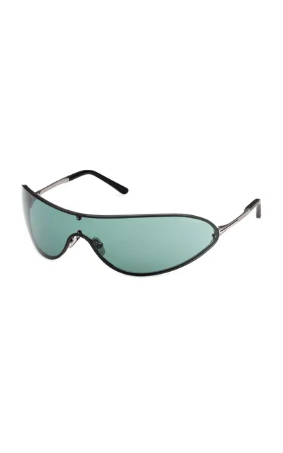 Tom Ford Brady Mask-frame Metal Sunglasses In Blue