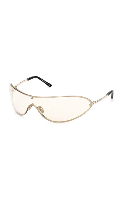 Tom Ford Brady Mask-frame Metal Sunglasses In Gold