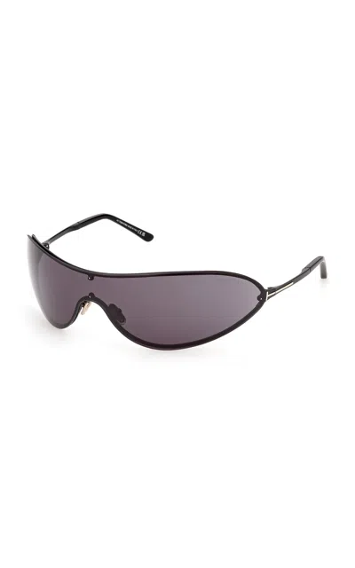 Tom Ford Brady Mask-frame Metal Sunglasses In Purple