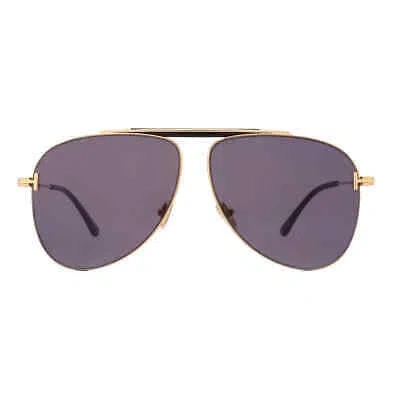 Pre-owned Tom Ford Brady Smoke Pilot Men's Sunglasses Ft1018 30a 60 Ft1018 30a 60 In Gray