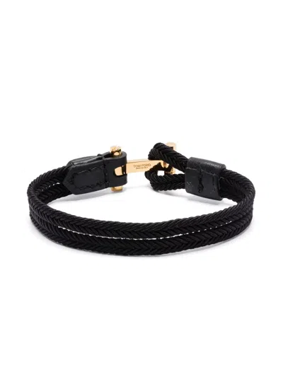 Tom Ford Braided Bracelet In Black
