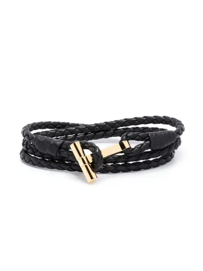 Tom Ford Braided Bracelet Clasp T Accessories In Black