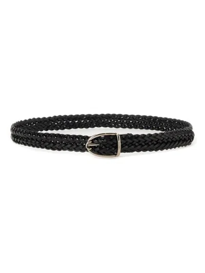 Tom Ford Braided Calf Leather Belt In Black