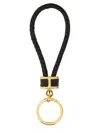 Tom Ford Braided Calf Leather Keychain With Polished Gold-tone Ring