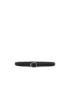 Tom Ford Angled Buckle Woven Leather Belt In Black