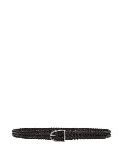 Tom Ford Braided Leather Belt In Black