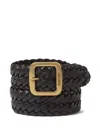 Tom Ford Braided Leather Belt In Black