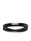 Tom Ford Braided Leather Bracelet In Black