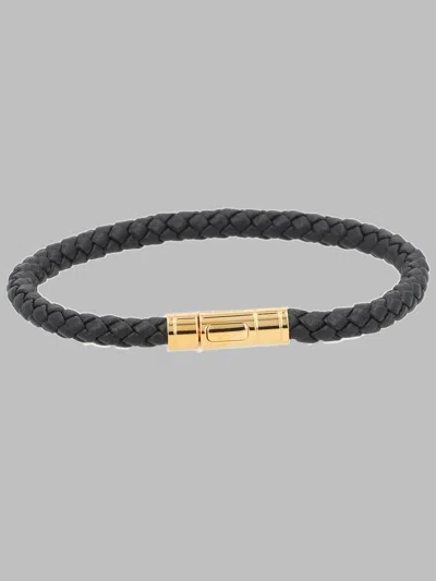 Tom Ford Braided Leather Bracelet In Black
