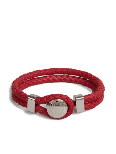 Tom Ford Braided Leather Bracelet In Brown