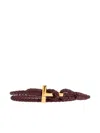 Tom Ford Braided Leather T-bar Bracelet In Brown