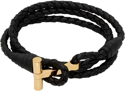 Tom Ford Braided Leather T Bracelet