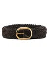 Tom Ford Braided Suede Belt In Braun