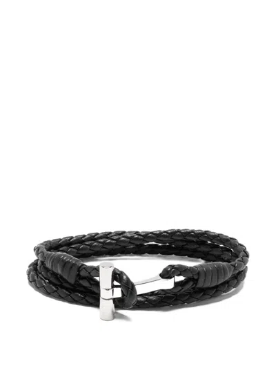 Pre-owned Tom Ford Braided T-bar Bracelet In Black