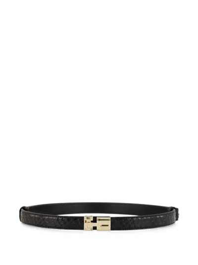 Tom Ford T Latch Belt Slim Textured Buckle In Black