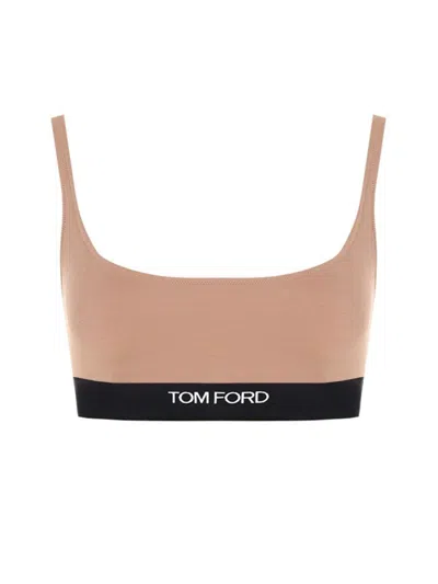 Tom Ford Logo Sporty Tank-top In Neutral