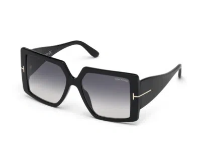 Pre-owned Tom Ford Brand  Sunglasses Ft0790 Quinn 01b Black Smoke Genuine Woman In Gray