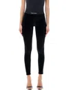 Tom Ford Stretch Lustrous Velour Signature Leggings Trousers Black In Black
