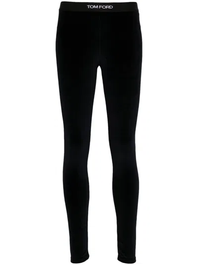 Tom Ford Branded Leggings In Black