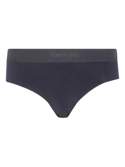 Tom Ford Branded-waistband Briefs In Black