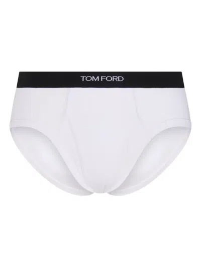 Tom Ford Branded-waistband Briefs In White