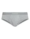 Tom Ford Branded-waistband Cotton Briefs In Gray
