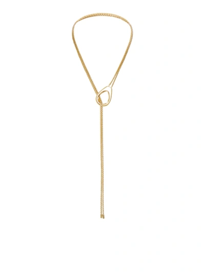 Tom Ford Brass Lariat Necklace In Vintage Gold