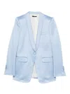 Tom Ford Breasted Blazer In Blue