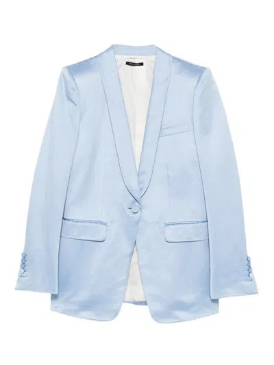 Tom Ford Breasted Blazer In Blue