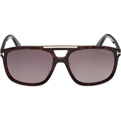 Tom Ford Brianna 58mm Gradient Navigator Sunglasses In Brown